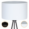 Lampa podłogowa Trigni czarna z białym abażurem