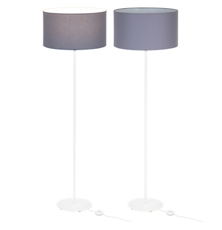 Lampa stojąca Magni Biała z Ciemnoszarym abażurem