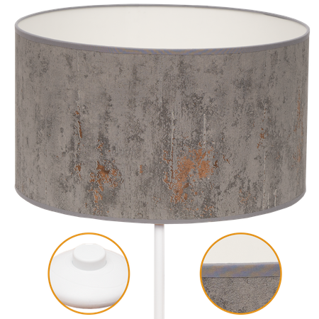 Lampa stojąca Magni Biała z Szarym Concret abażurem
