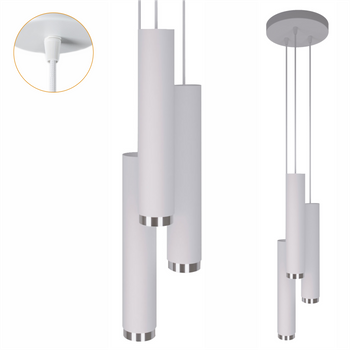 Lampy wiszące Idun biało - srebrne