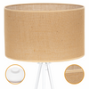 Lampa podłogowa Trigni biała z jutowym NATURALNYM abażurem