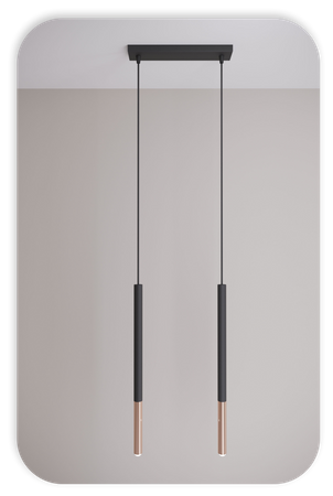 Lampy wiszące Frey czarno - miedziane