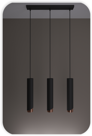 Lampy wiszące Bragi czarno - miedziane