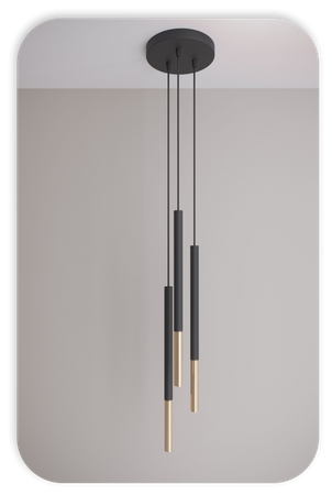 Lampy wiszące Frey czarno - złote