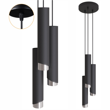 Lampy wiszące Bragi czarno - srebrne