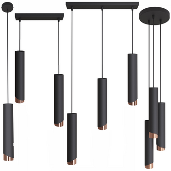 Lampy wiszące Bragi czarno - miedziane