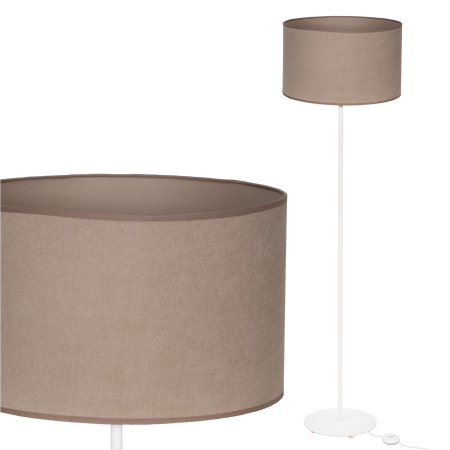 Lampa stojąca Magni Biała z Beżowym Soft abażurem 
