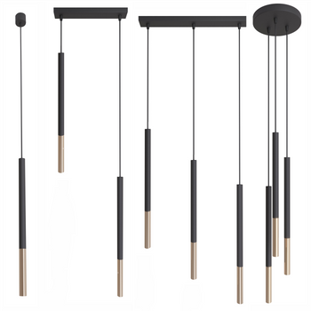 Lampy wiszące Frey czarno - złote