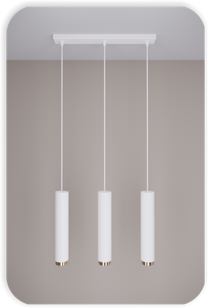 Lampy wiszące Idun biało - złote