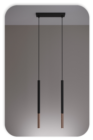 Lampy wiszące Frey czarno - miedziane