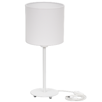 Lampka stołowa Magni biała z białym abażurem