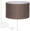 Lampa stojąca Magni Biała z Brązowym Lnianym abażurem