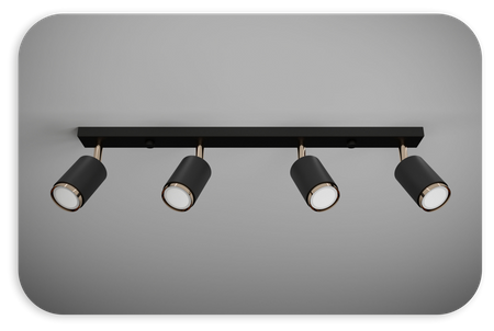 Plafony Idun czarno - złote