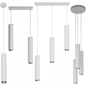 Lampy wiszące Idun biało - srebrne