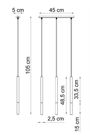 Lampy wiszące Frey czarno - miedziane