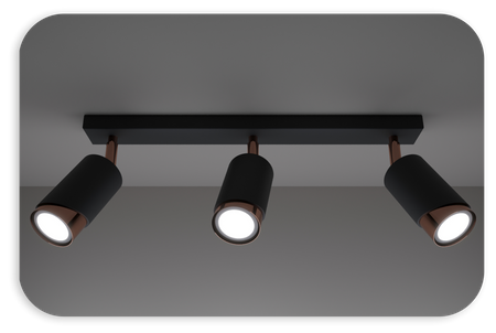 Plafony Bragi czarno - miedziane