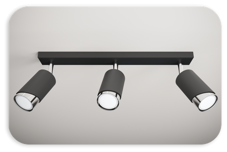 Plafony Bragi czarno - srebrne