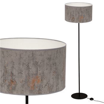 Lampa stojąca Magni Czarna z Szarym Concret abażurem
