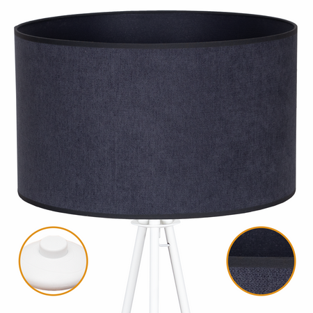 Lampa podłogowa Trigni biała z antracytowym SOFT abażurem