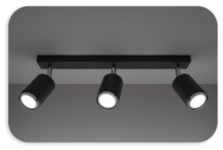 Plafony Idun czarno - srebrne