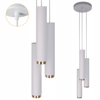 Lampy wiszące Idun biało - złote