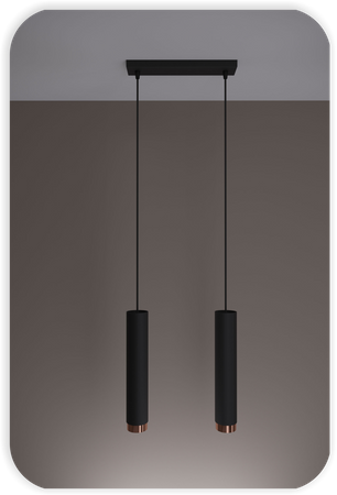 Lampy wiszące Idun czarno - miedziane