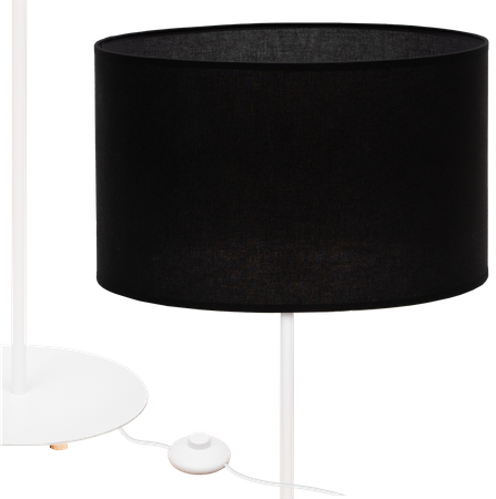Lampa stojąca Magni Biała z Czarnym abażurem