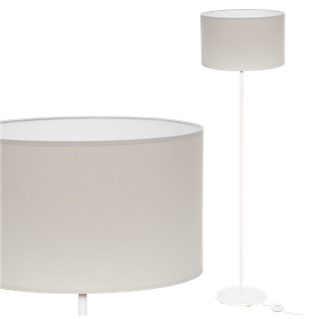 Lampa stojąca Magni Biała z Jasnoszarym abażurem