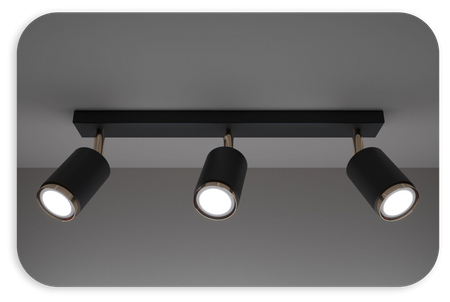 Plafony Idun czarno - złote