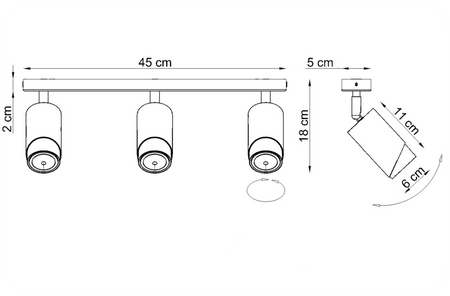 Plafony Bragi biało - miedziane