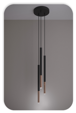 Lampy wiszące Frey czarno - miedziane