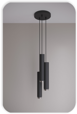 Lampy wiszące Idun czarno - srebrne