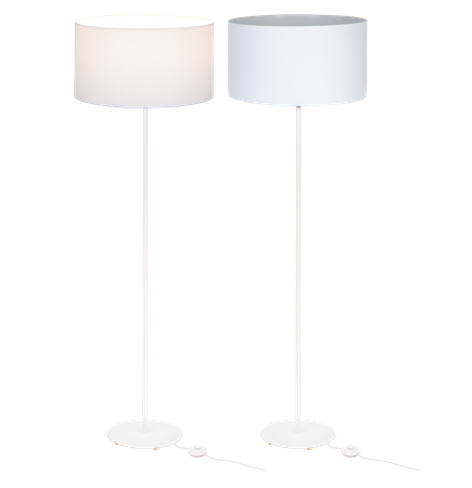 Lampa stojąca Magni Biała z Białym abażurem