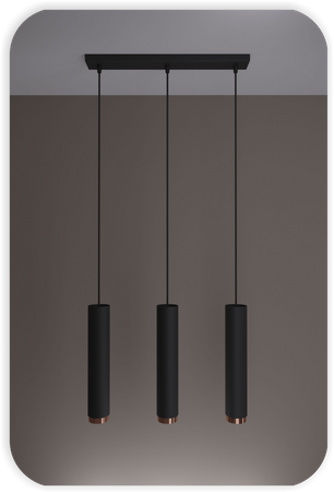 Lampy wiszące Idun czarno - miedziane