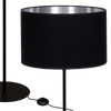 Lampa stojąca Magni Czarna z Czarno srebrnym abażurem