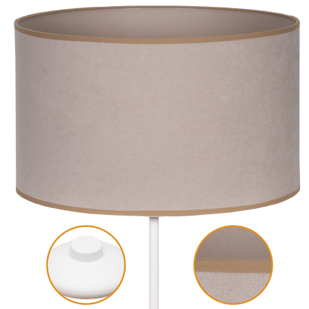 Lampa stojąca Magni Biała z Jasno beżowym Soft abażurem