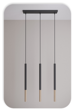 Lampy wiszące Frey czarno - złote