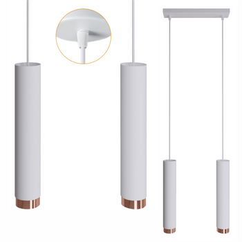 Lampy wiszące Idun biało - miedziane