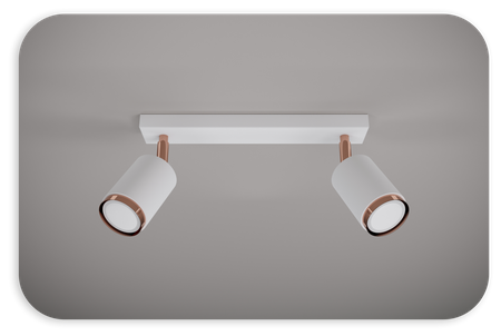 Plafony Idun biało - miedziane