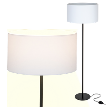 Lampa stojąca Magni Czarna z Białym abażurem