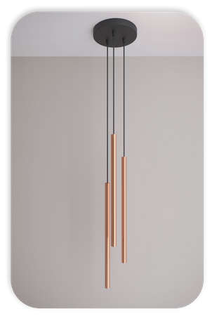 Lampy wiszące Modi czarno - miedziane