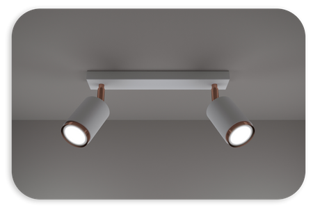 Plafony Idun biało - miedziane