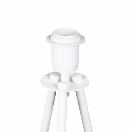 Lampa podłogowa Trigni biała z beżowym SOFT abażurem