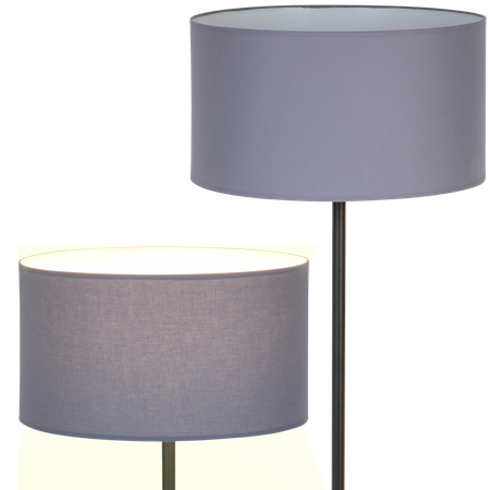 Lampa stojąca Magni Czarna z Ciemnoszarym abażurem