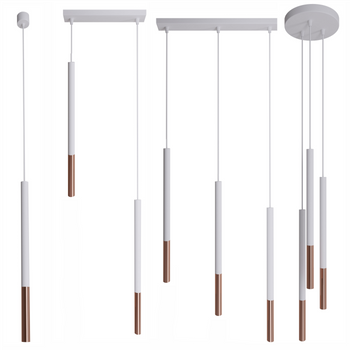 Lampy wiszące Frey biało - miedziane