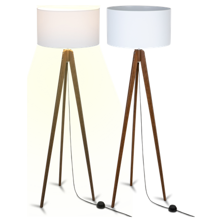 Lampa stojąca Wood z Białym abażurem