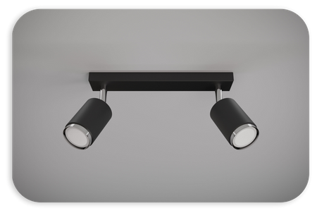 Plafony Idun czarno - srebrne