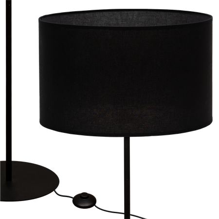 Lampa stojąca Magni Czarna z Czarnym abażurem