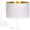 Lampa stojąca Magni Biała z Biało złotym abażurem