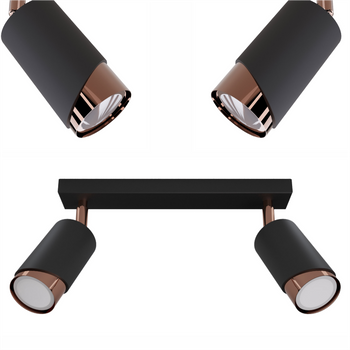 Plafony Bragi czarno - miedziane